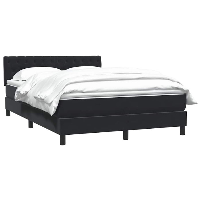 Pat box spring cu saltea, negru, 160x210 cm, catifea WALTI