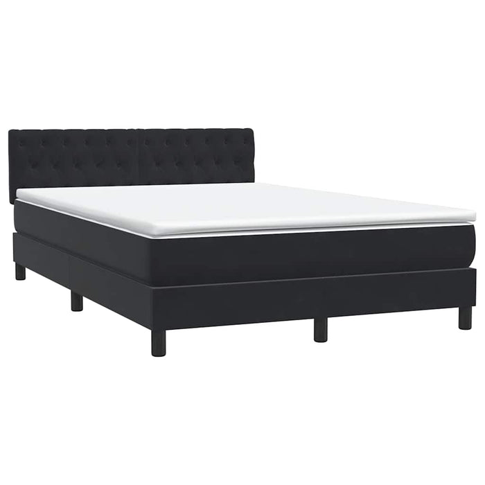 Pat box spring cu saltea, negru, 160x210 cm, catifea WALTI