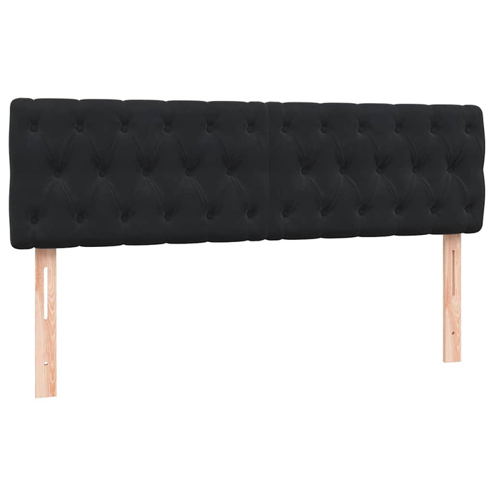 Pat box spring cu saltea, negru, 160x210 cm, catifea WALTI