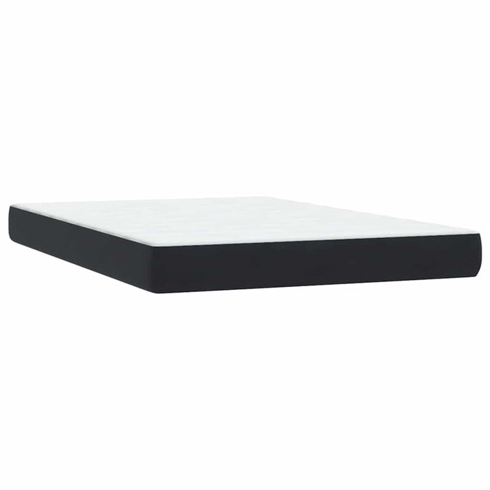 Pat box spring cu saltea, negru, 160x210 cm, catifea WALTI