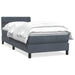 Pat box spring cu saltea, gri închis, 80x220 cm, catifea - WALTI WALTI