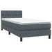 Pat box spring cu saltea, gri închis, 80x220 cm, catifea - WALTI WALTI
