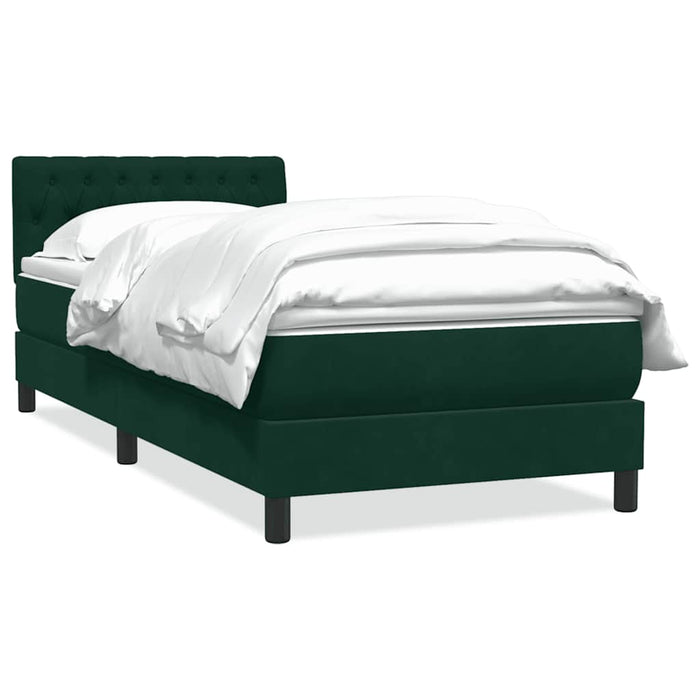 Pat box spring cu saltea, verde închis, 80x220 cm, catifea - WALTI WALTI