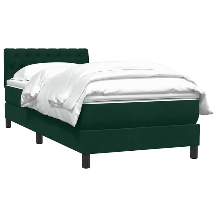 Pat box spring cu saltea, verde închis, 80x220 cm, catifea - WALTI WALTI