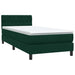 Pat box spring cu saltea, verde închis, 80x220 cm, catifea - WALTI WALTI