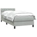 Pat box spring cu saltea, gri deschis, 90x220 cm, catifea - WALTI WALTI