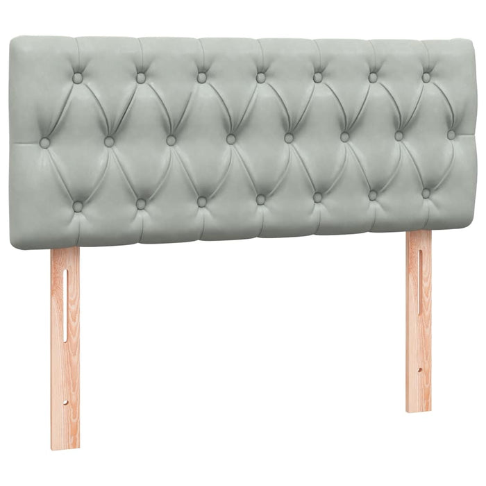 Pat continental cu saltea, gri deschis, 120x220 cm, catifea WALTI
