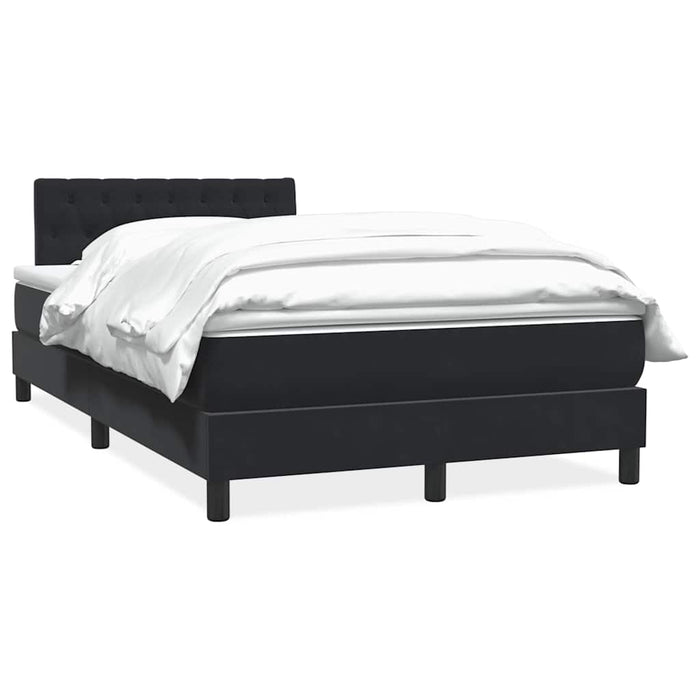 Pat box spring cu saltea, negru, 120x220 cm, catifea WALTI