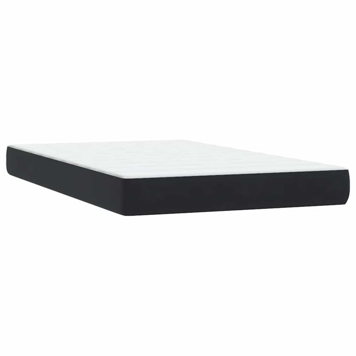Pat box spring cu saltea, negru, 120x220 cm, catifea WALTI