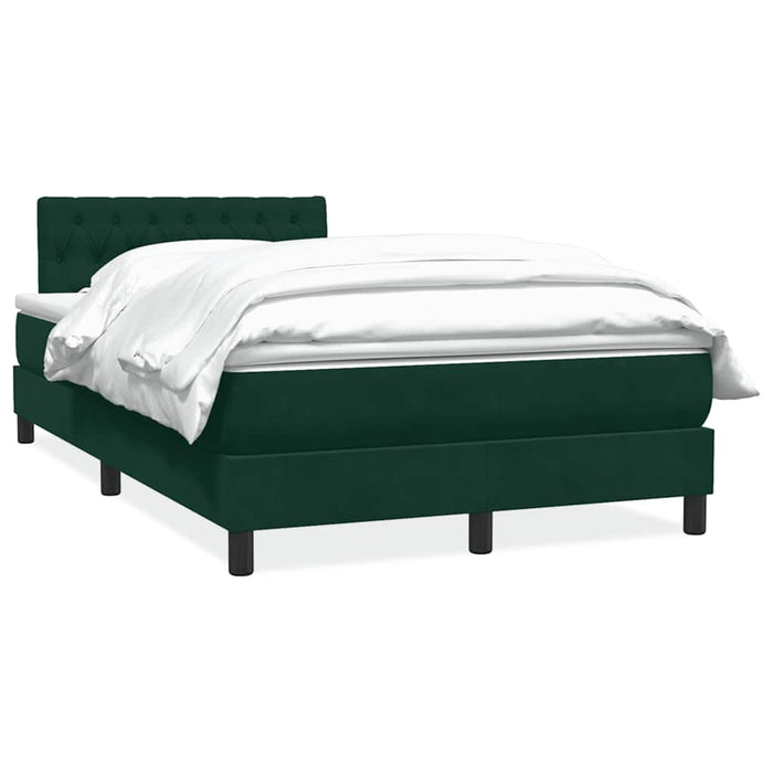 Pat box spring cu saltea, verde închis, 120x220 cm, catifea WALTI