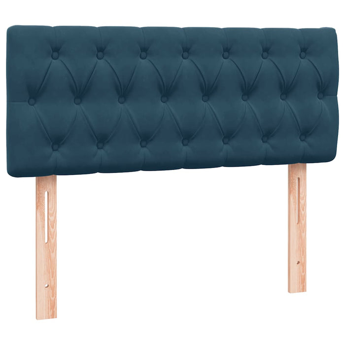 Pat box spring cu saltea, albastru închis, 120x220 cm, catifea WALTI