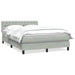 Pat box spring cu saltea, gri deschis, 160x220 cm, catifea - WALTI WALTI