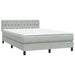 Pat box spring cu saltea, gri deschis, 160x220 cm, catifea - WALTI WALTI