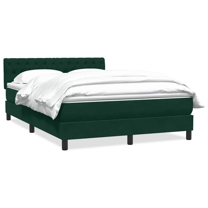 Pat box spring cu saltea, verde închis, 160x220 cm, catifea WALTI