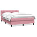 Pat box spring cu saltea, roz, 160x220 cm, catifea - WALTI WALTI