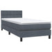 Pat box spring cu saltea, gri închis, 80x210 cm, catifea - WALTI WALTI