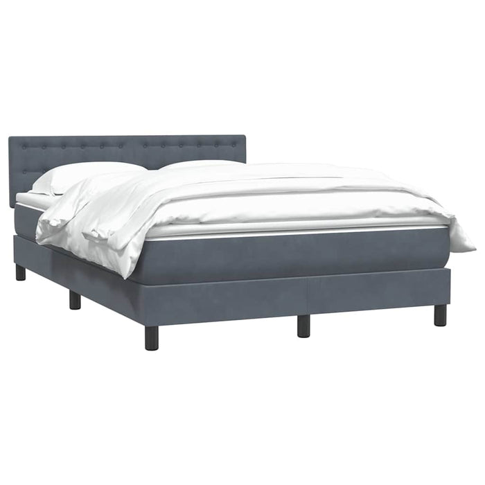 Pat box spring cu saltea, gri închis, 140x210 cm, catifea WALTI