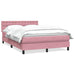 Pat box spring cu saltea, roz, 140x210 cm, catifea - WALTI WALTI