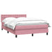 Pat box spring cu saltea, roz, 140x210 cm, catifea - WALTI WALTI
