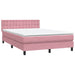 Pat box spring cu saltea, roz, 160x210 cm, catifea - WALTI WALTI