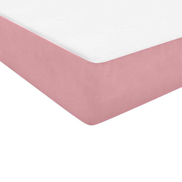 Pat box spring cu saltea, roz, 160x210 cm, catifea - WALTI WALTI
