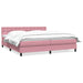 Pat box spring cu saltea, roz, 180x210 cm, catifea - WALTI WALTI