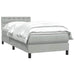 Pat box spring cu saltea, gri deschis, 80x220 cm, catifea - WALTI WALTI