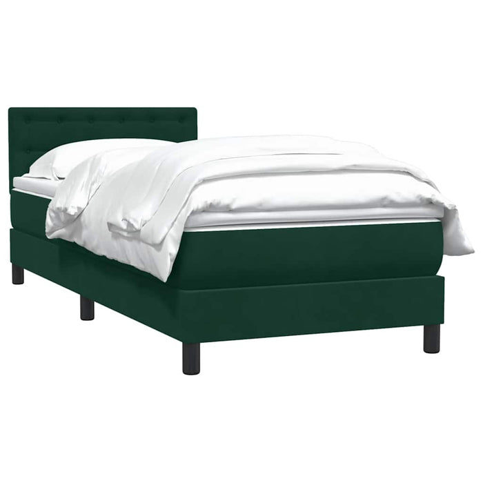 Pat box spring cu saltea, verde închis, 80x220 cm, catifea - WALTI WALTI