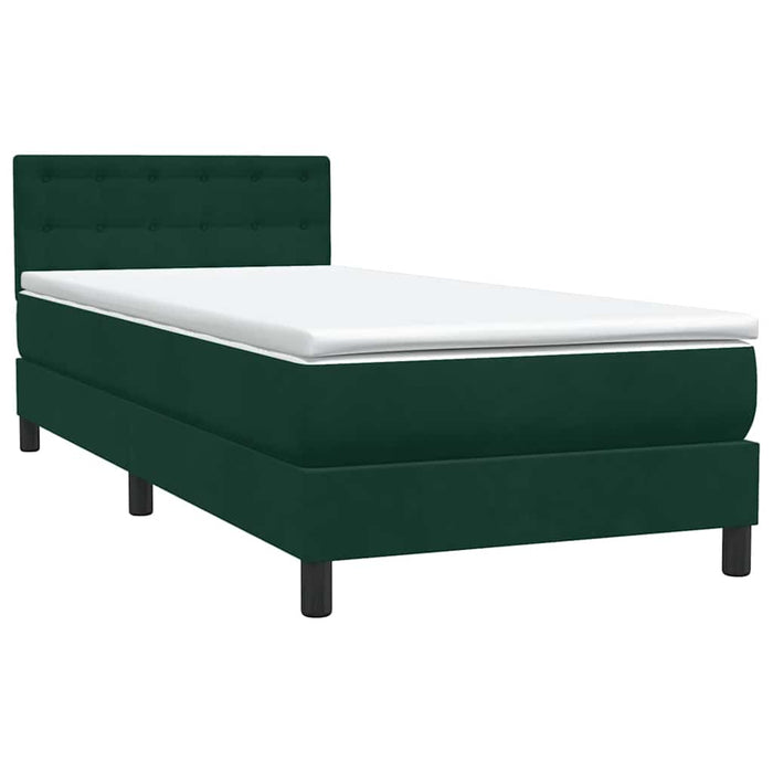 Pat box spring cu saltea, verde închis, 80x220 cm, catifea - WALTI WALTI