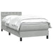 Pat box spring cu saltea, gri deschis, 90x220 cm, catifea - WALTI WALTI