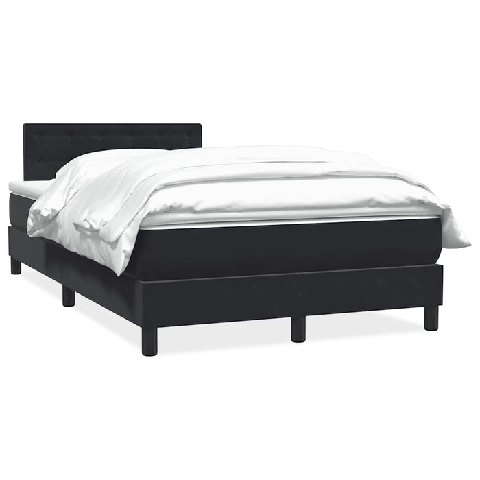 Pat box spring cu saltea, negru, 120x220 cm, catifea WALTI