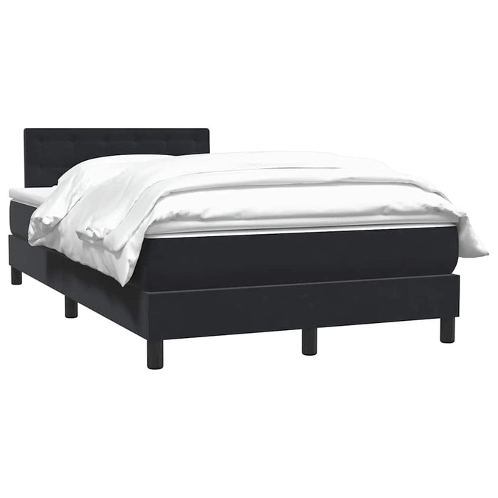 Pat box spring cu saltea, negru, 120x220 cm, catifea WALTI