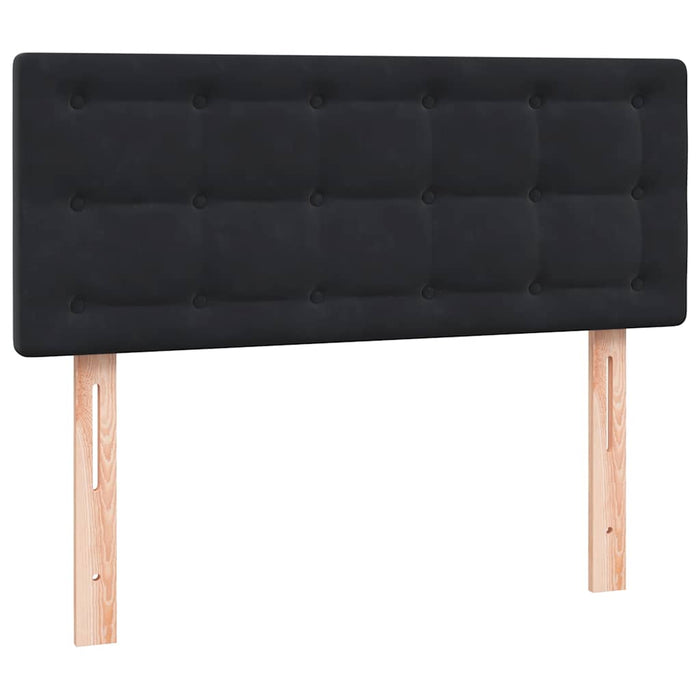 Pat box spring cu saltea, negru, 120x220 cm, catifea WALTI