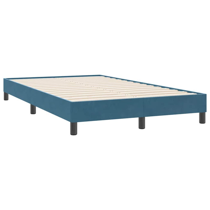 Pat box spring cu saltea, albastru închis, 120x220 cm, catifea WALTI