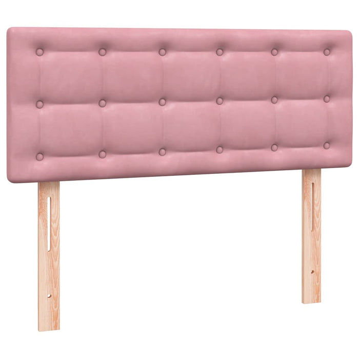 Pat box spring cu saltea, roz, 120x220 cm, catifea WALTI