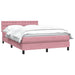 Pat box spring cu saltea, roz, 140x220 cm, catifea - WALTI WALTI