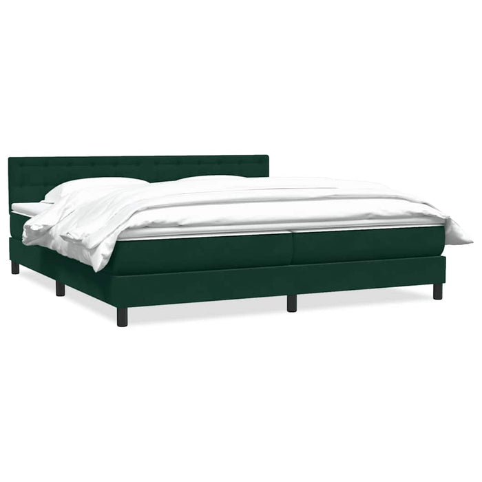Pat box spring cu saltea, verde închis, 180x220 cm, catifea - WALTI WALTI