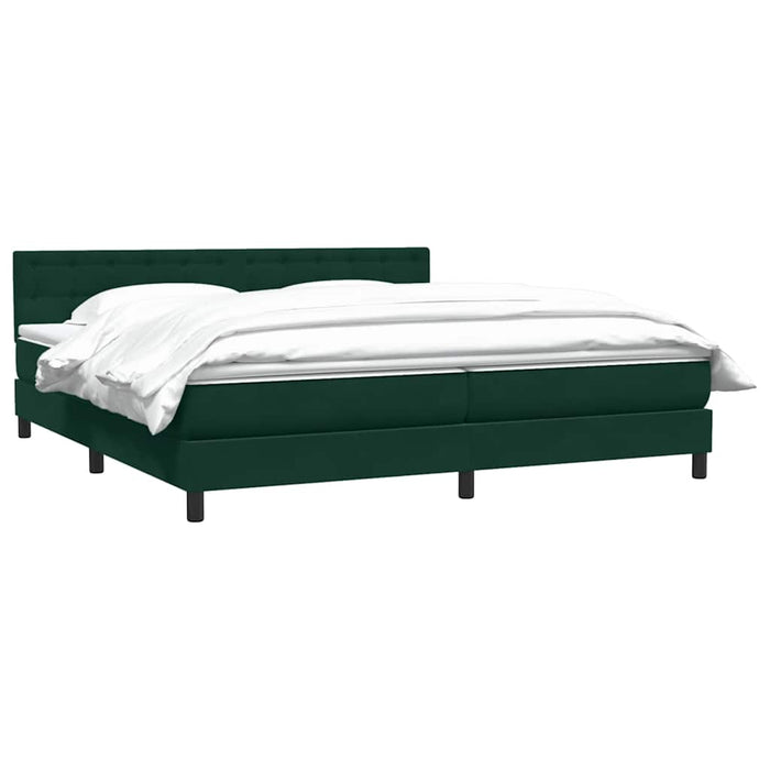 Pat box spring cu saltea, verde închis, 180x220 cm, catifea - WALTI WALTI