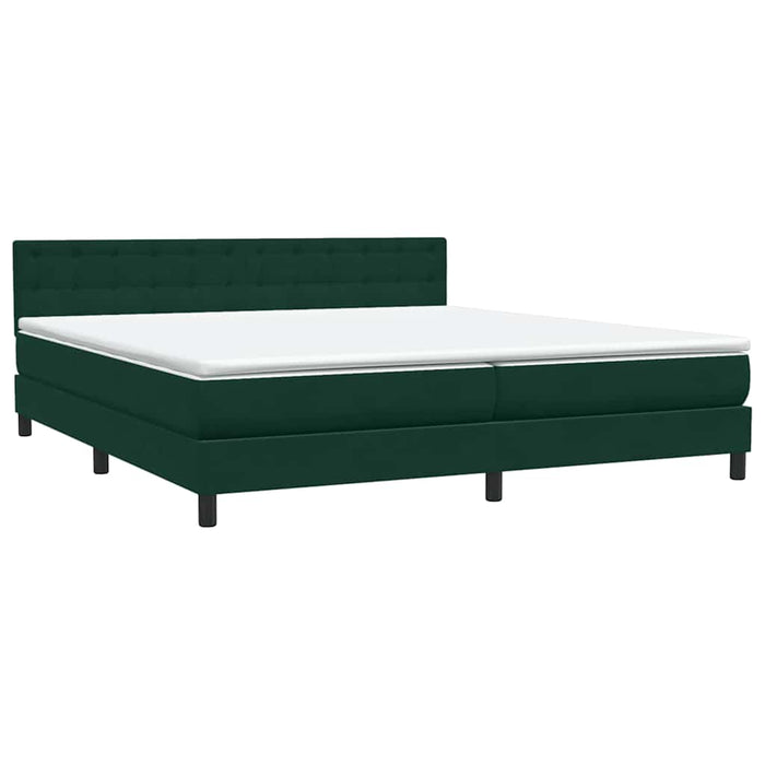 Pat box spring cu saltea, verde închis, 180x220 cm, catifea - WALTI WALTI