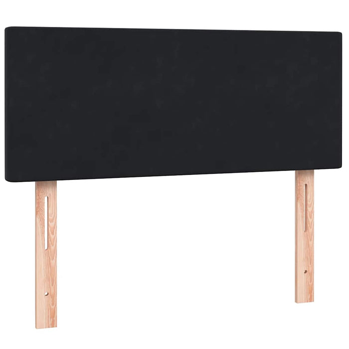 Pat cu arcuri cu saltea și LED, negru, 120x220 cm, catifea WALTI