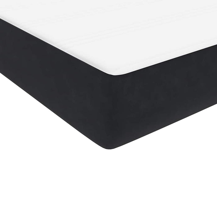 Pat cu arcuri cu saltea și LED, negru, 120x220 cm, catifea WALTI