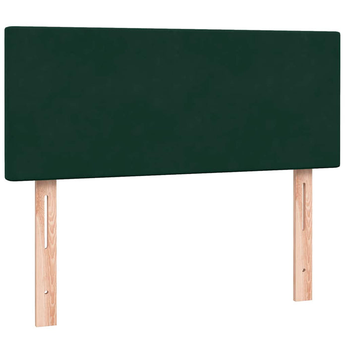 Pat cu arcuri cu saltea și LED, verde închis, 120x220 cm, catifea WALTI
