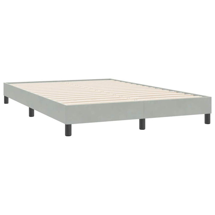 Pat cu arcuri cu saltea și LED, gri deschis, 160x220 cm, catifea WALTI