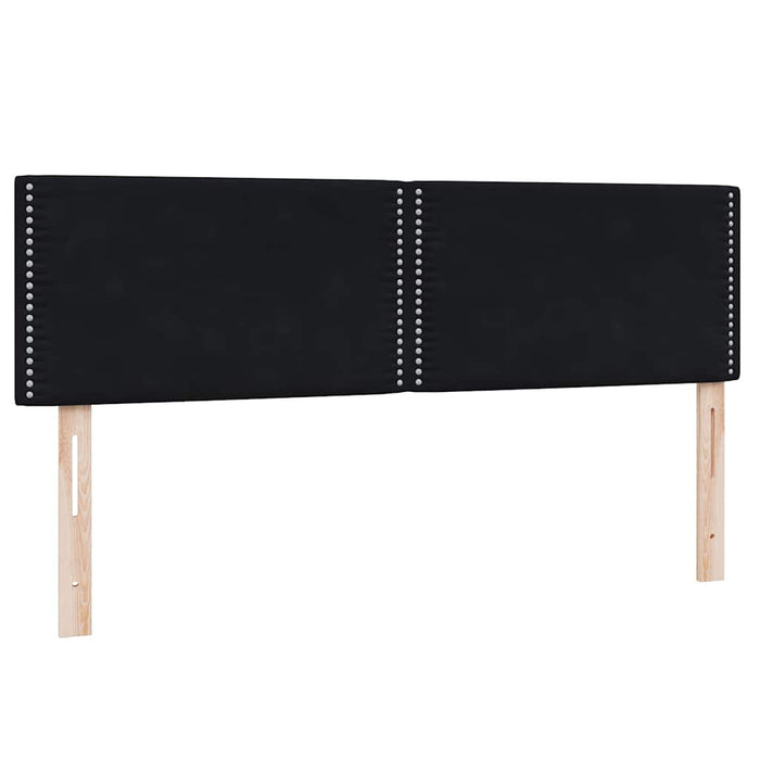 Pat cu arcuri cu saltea și LED, negru, 160x210 cm, catifea - WALTI WALTI