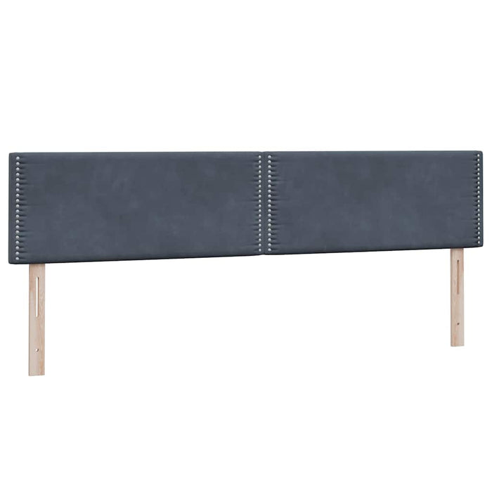 Pat cu arcuri cu saltea și LED, gri închis, 200x210 cm, catifea WALTI