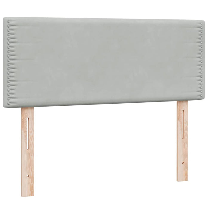 Pat cu arcuri cu saltea și LED, gri deschis, 120x220 cm, catifea WALTI