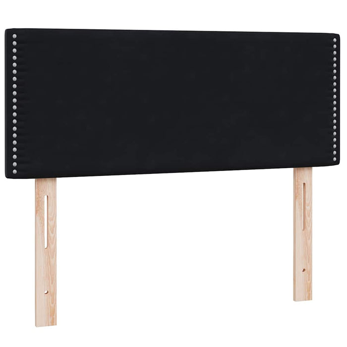 Pat cu arcuri cu saltea și LED, negru, 120x220 cm, catifea WALTI
