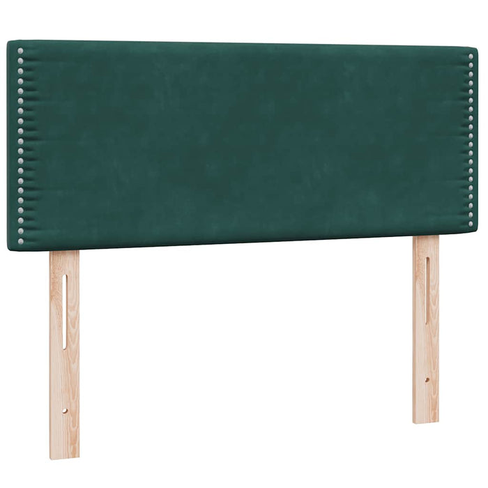 Pat cu arcuri cu saltea și LED, verde închis, 120x220 cm, catifea WALTI