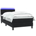Pat cu arcuri cu saltea și LED, negru, 90x210 cm, catifea - WALTI WALTI