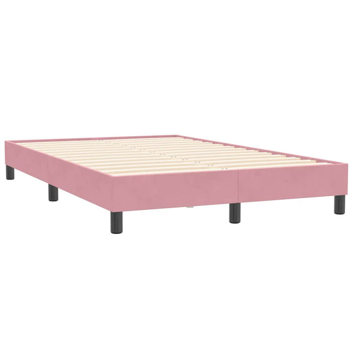 Pat cu arcuri cu saltea și LED, roz, 120x210 cm, catifea WALTI